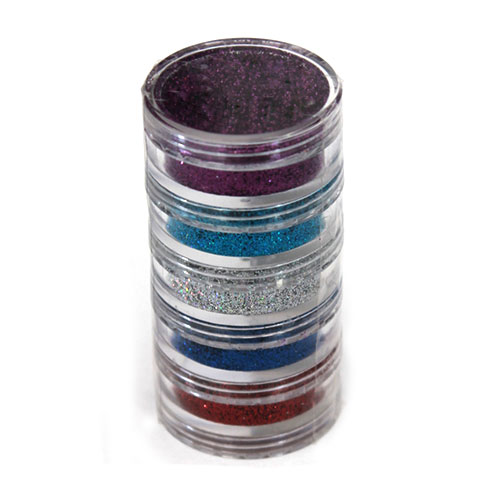 Contenedor de plástico apilable con glitter