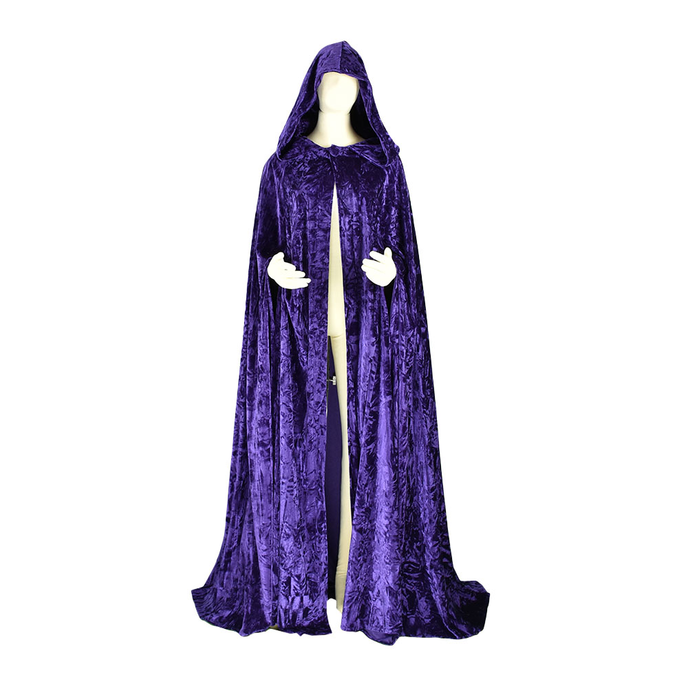 Capa de terciopelo cronchado larga