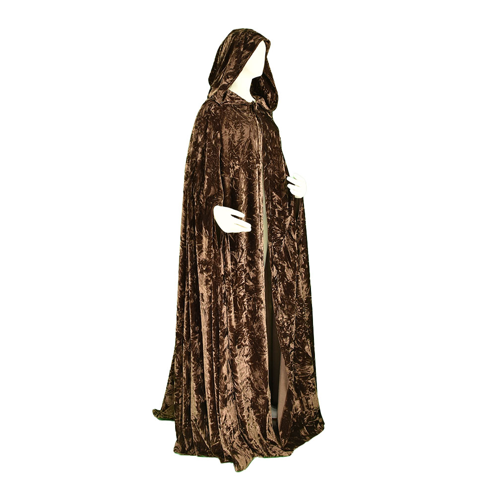 Capa de terciopelo cronchado larga