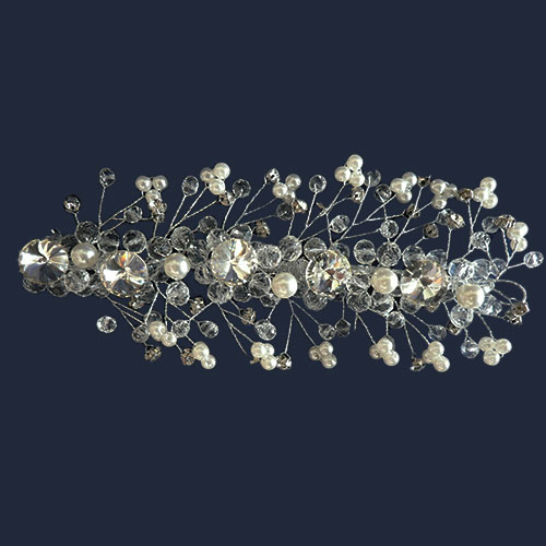 Tiara de perlas y pedrería Mod. WHD-018