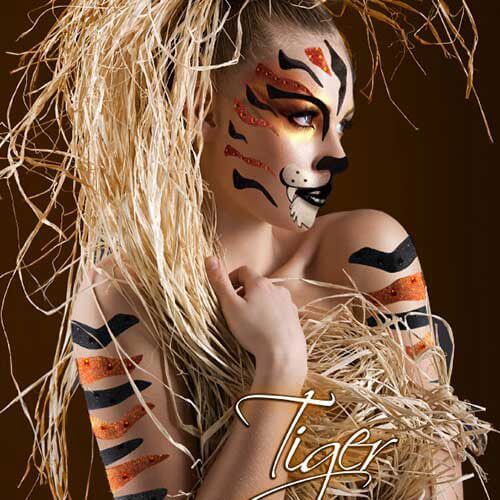 Tiger stripes body art